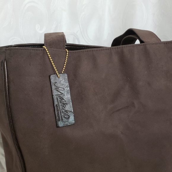 Mambo Women's Brown Suede Leather Tote Shoulder Bag - Picture 2 of 8